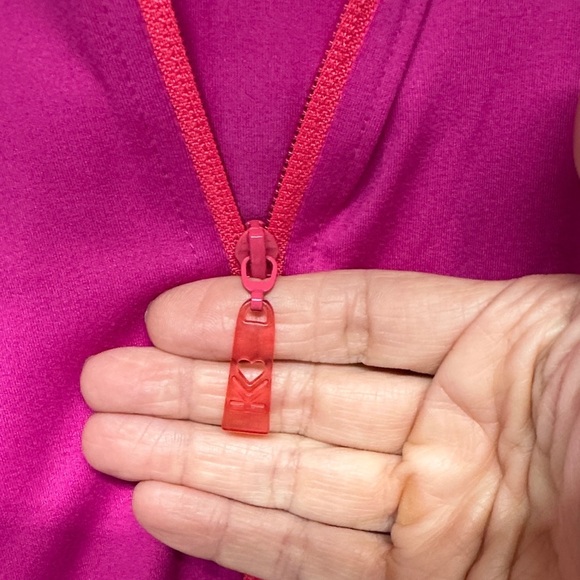 Belle by Kim Gravel Fuchsia Zip-Up lightweight jacket with Hood - Picture 10 of 11